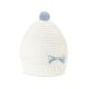 BABY WOOLEN CAP CREAM KNITTED POLKA DOT BOW