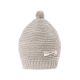 BABY WOOLEN CAP BEIGE KNITTED POLKA DOT BOW