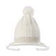 BABY WOOLEN CAP WHITE KNITTED POM POM