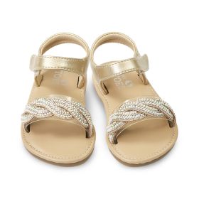 Baby Metallic Stitch Detail Ankle Strap Sandals | SHEIN USA
